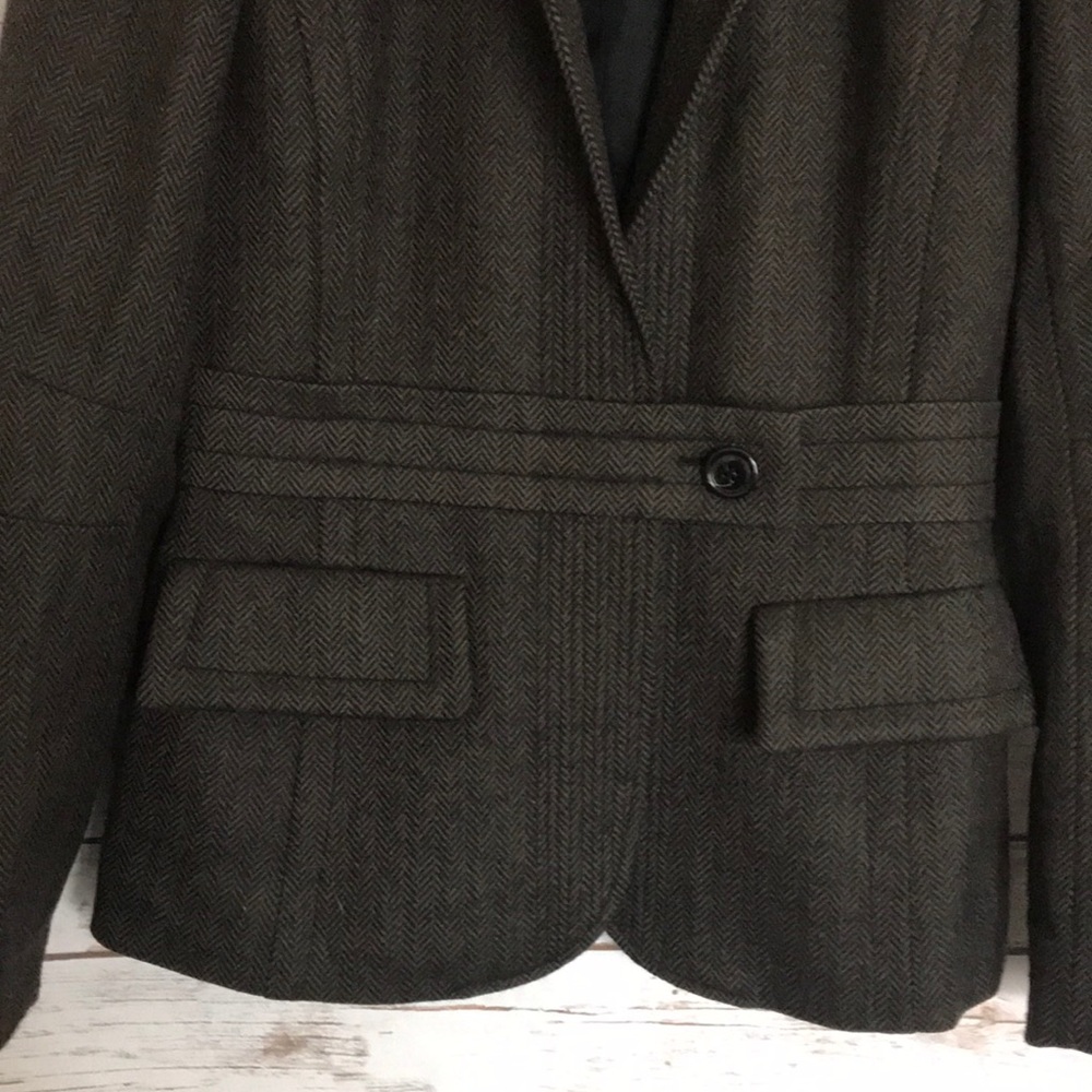 Etcetera Gray Black Lambs Wool Collared Blazer - image 2